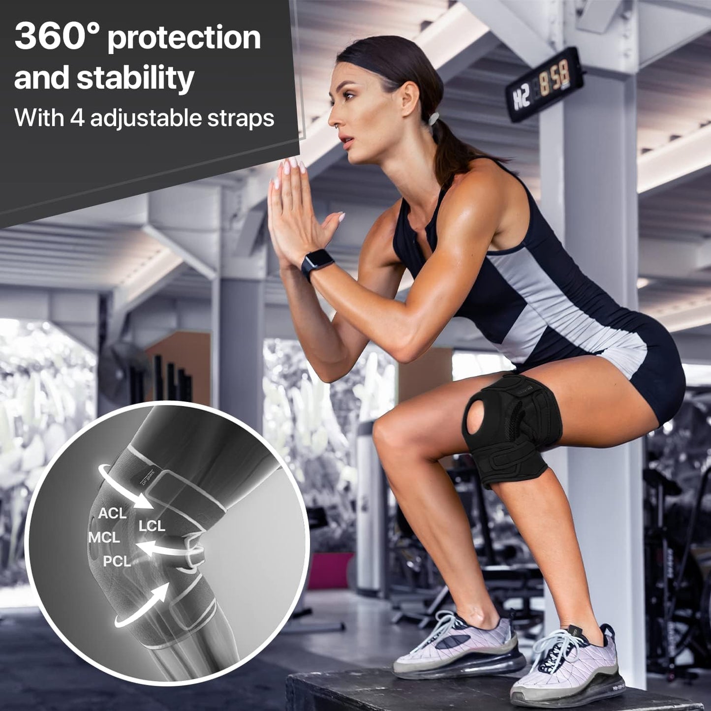 DR. BRACE ELITE Knee Brace with Side Stabilizers & Patella Gel Pads for Maximum Knee Pain Support and fast recovery for men and women-Please Check How To Size Video (Mercury, Medium)