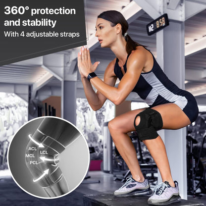 DR. BRACE ELITE Knee Brace with Side Stabilizers & Patella Gel Pads for Maximum Knee Pain Support and fast recovery for men and women-Please Check How To Size Video (Mercury, Medium)