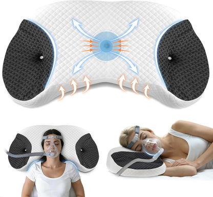 Contour Memory Foam CPAP Pillow for Side & Back Sleepers, Grey