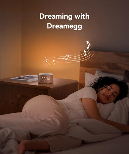 Dreamegg D1 Nova Sound Machine Alarm Clock, White Noise for Sleep, Black | 25 Sounds, 7 Gentle Alarms, Dimmable Clock, 10-480 Min Timer, White Noise Machine Alarm Clock for Heavy Sleepers, Adults