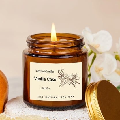 Scented Candles for Home,8 Pack Soy Wax Candle Set,Scented Candles Gift Set,Aromatherapy Candles, Amber Jar Vintage Apothecary Style, 8 Scents Gift Set