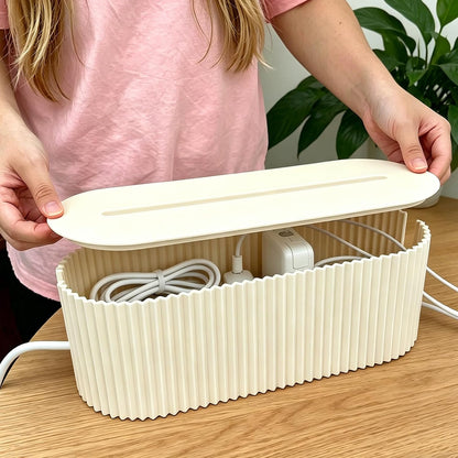 Cable Management Box Cord Organizer Box, Wires Hide Box -Beige