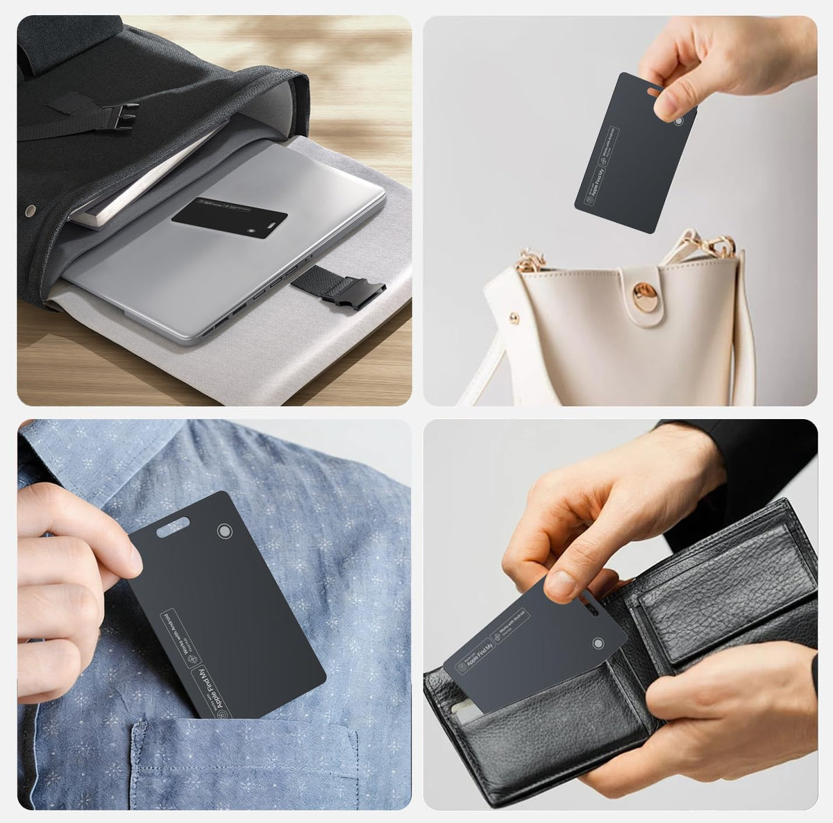 MergeCard, Works with Apple Find My (iOS) & Google Find Hub (Android),– for Wallet & Passport Rechargeable Wireless Charging, IPX68 Waterproof, Thin Tracker Card (1 Pack)