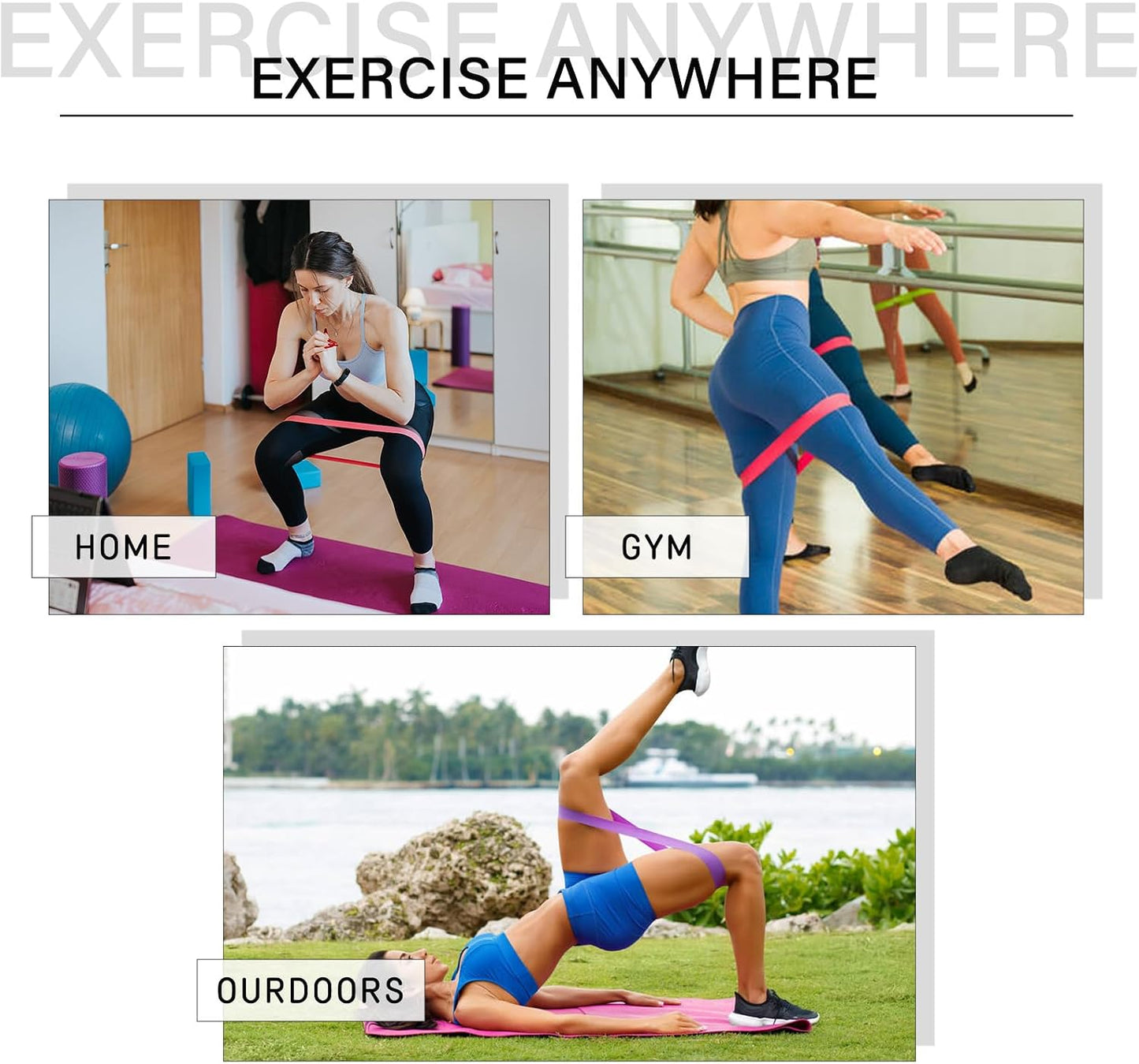 Resistance Bands for Physical Therapy, Bands for Working Out, Latex Free Elastic and Exercise Bands Set for Stretching, Suitable for Rehab, Yoga, Pilates, Gym, Home Exercise