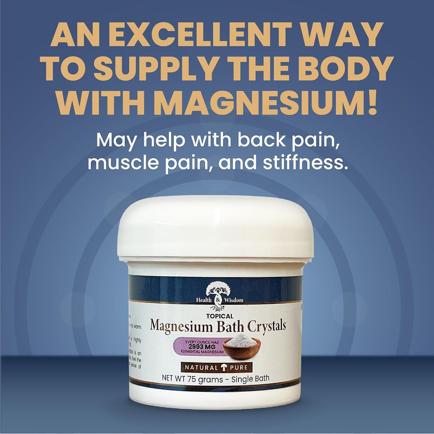 Health and Wisdom Magnesium Bath Crystals - Bath Salts with High Concentration & Enhanced Absorption for Muscle & Joint Relief - Dead Sea Sourced - Unscented - 5.5 lb Bag - Up to 45 Uses