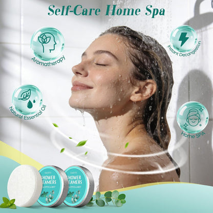Shower Steamers Aromatherapy 15 Pack, Fathers Gifts, Eucalyptus & Mint Shower Bombs with Natural Essential Oils, Quick Sinus Relief Nasal Congestion, Relaxation Home Spa Gifts for Women Men