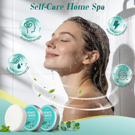 Shower Steamers Aromatherapy 15Pack, Eucalyptus & Mint, Gifts for Men Women