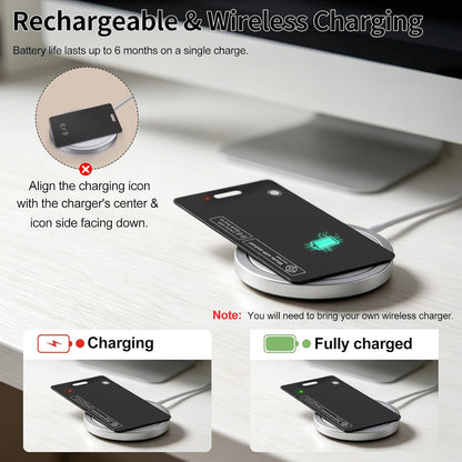 2 Pack Wallet Tracker Card for Apple & Android, Tracking Card for Backpacks