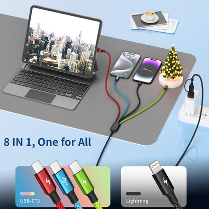 4 in 1 Multi Charging Cable, 5FT Charging Cords for Multiple Devices