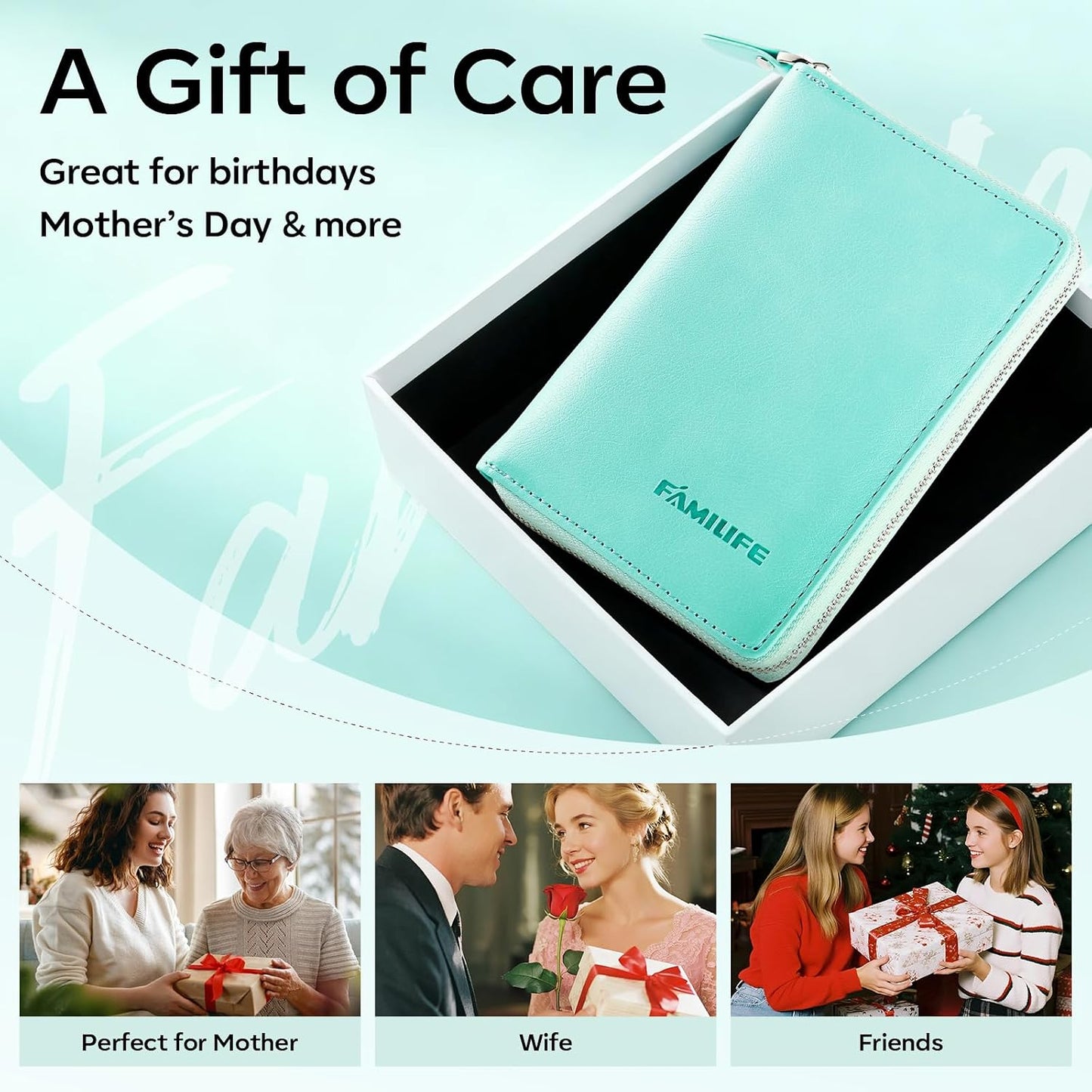 FAMILIFE Gifts for Women, Manicure Set Professional Manicure Kit 11 in 1 Nail Kit Nail Clippers Tools Stainless Steel with Rose Gold Leather Case Travel Sets