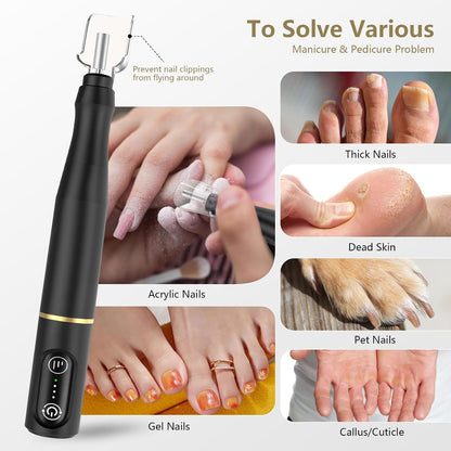 TUOBEO Cordless Nail Drill Electric Nail File Kit, Rechargeable Efile Set, Portable Acrylic Gel Nail Polish Remover Machine, Pedicure Manicure Tool, 11 Bits, 56 Sanding Bands, Salon Home, Purple