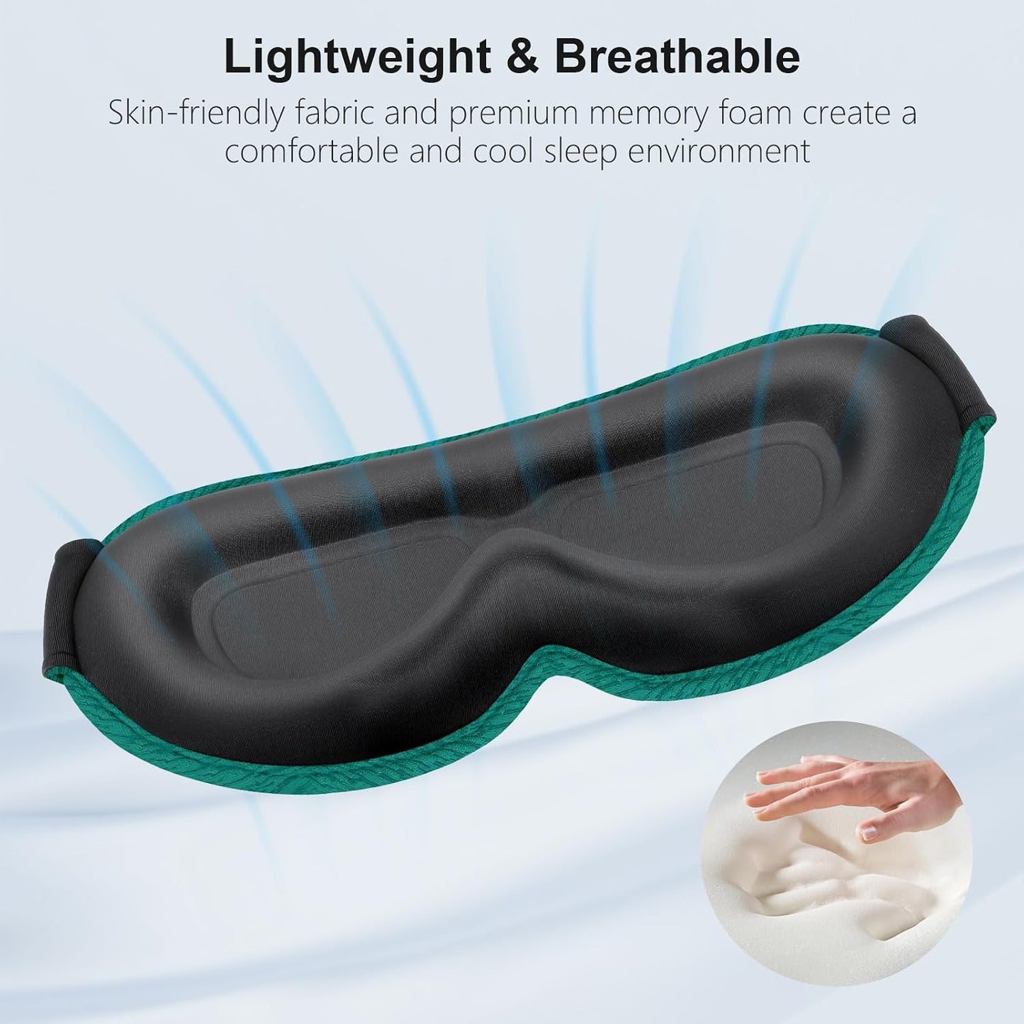 Gritin 100% Blackout Sleep Eye Mask for Women Men, Zero Pressure Sleeping Mask - Ergonomic Design 3D Cutout Eye Movement and Eyelash Friendly Night Blindfold, Ultra Soft Comfortable for Sleeping