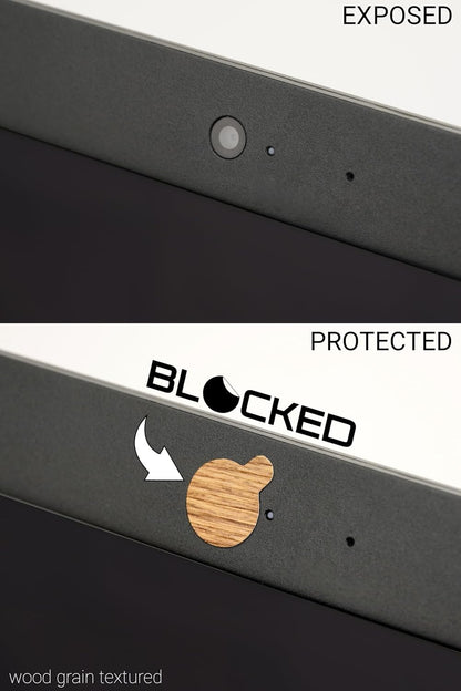 Blocked Original Vinyl Webcam Cover Stickers | Restickable & Stackable Privacy Covers | for All Camera-endable Devices | 3-Sizes | 57 Black Tabbed (Muted Matte)