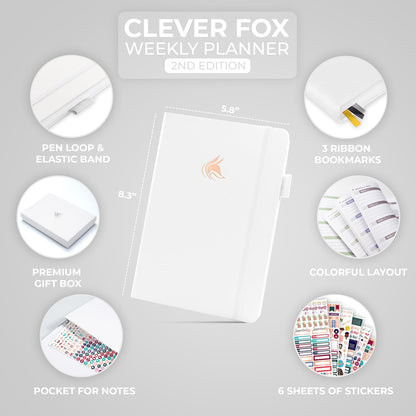 Clever Fox Planner 2nd Edition – Colorful Weekly & Monthly Goal Planner, Time Management & Productivity Organizer, Undated, A5 (Dark Teal)