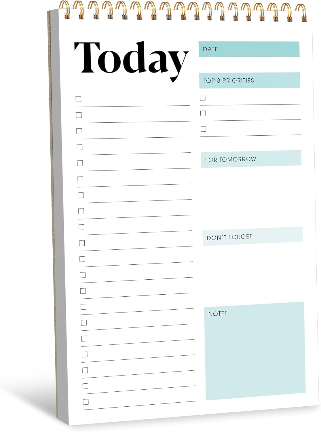 2 To Do List Notepads, Daily Planner Notebook with Tear-off Design, Undated Writing Organizer for Daily Tasks and Goal, Coiled Task Track Checklist Productivity Pad for Office, Classroom, Home, School