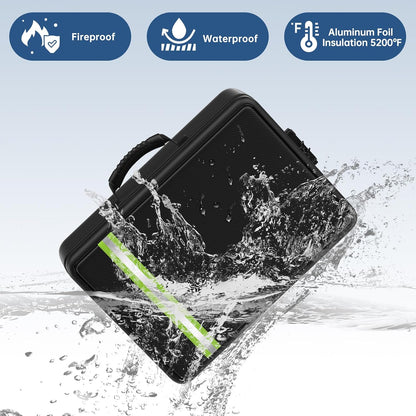 JHSafer Fireproof Document Bag with Lock for Letter/A4 Files, Soft