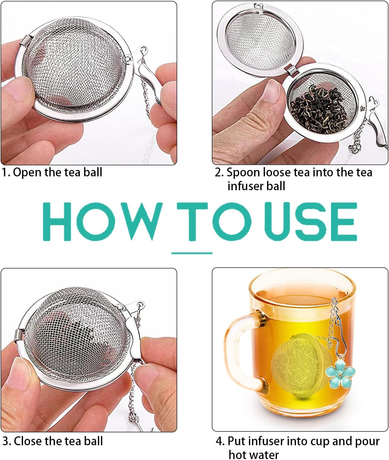 NSTaygate 2pcs Tea Infuser,Loose Leaf Tea Steeper Tea Strainer with Charm Handmade Dragonfly Butterfly Pendant Tea Ball Tea Filter Tea Infusers for Loose Tea