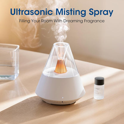 Ultrasonic Essential Oil Diffuser, 150ML Modern Aromatherapy Diffuser with Candle Light, 2 Mist Mode, Remote Control, Auto-Off, Small Cool Mist Humidifier for Home Bedroom Office Yoga, Black