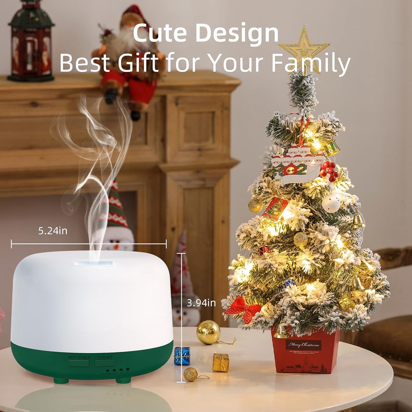 300ML Essential Oil Diffuser, Remote Control Ultrasonic Aromatherapy Oil Diffusers Cool Mist Humidifier, Waterless Auto-Off and 7 LED Light Colors for Bedroom, Yoga, SPA, Baby