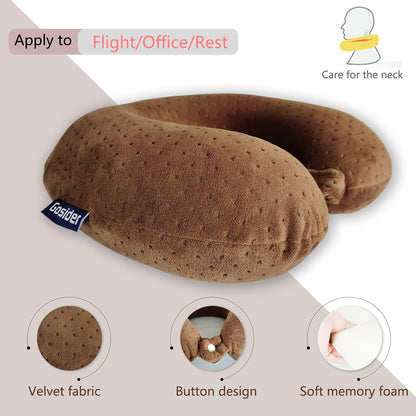 Neck Pillows for Sleeping Travel Pink Travel Pillow Comfortable U Shape Memory Foam Pillows Neck and Head Support Portable Travel Neck Pillow Suitable for Planes, Trains, Self-Driving Cars
