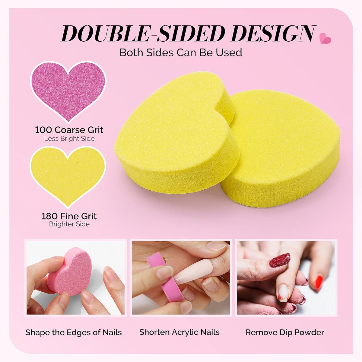 MelodySusie 16Pcs Professional Nail Buffer Kit,Nail Files and Buffers,Nail Buffer Block,Nail Brush, Nail File Buffers Kit for Natural Nails,DIY,Home Use,Salon（100/180 Grit）