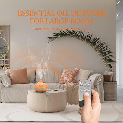 SACATR 550ml Oil Diffuser with 30x5 mL Essential Oils, Ultrasonic Technology, Remote Control for Home Office