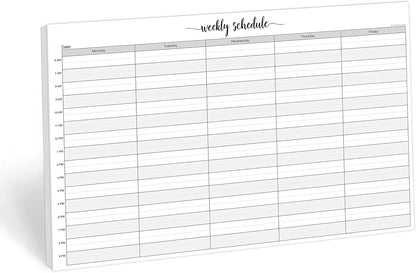 321Done Weekly Schedule Planning Notepad - 50 Sheets 11x17 Size - Mon-Sun Hourly Appointment Productivity Weekly Planner Tear-Off Note Pad, Made in USA