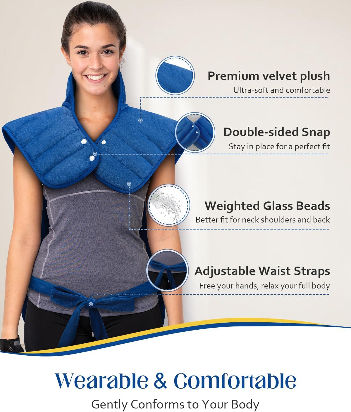 Heating Pad for Neck Shoulders and Back, 2.7lb Weighted Heat Pad for Full Body Relax, 22" x 37" Electric Heated Pad 6 Heat Levels 4 Auto-Off, Machine Washable, Birthday Gifts for Women Men Mom Dad