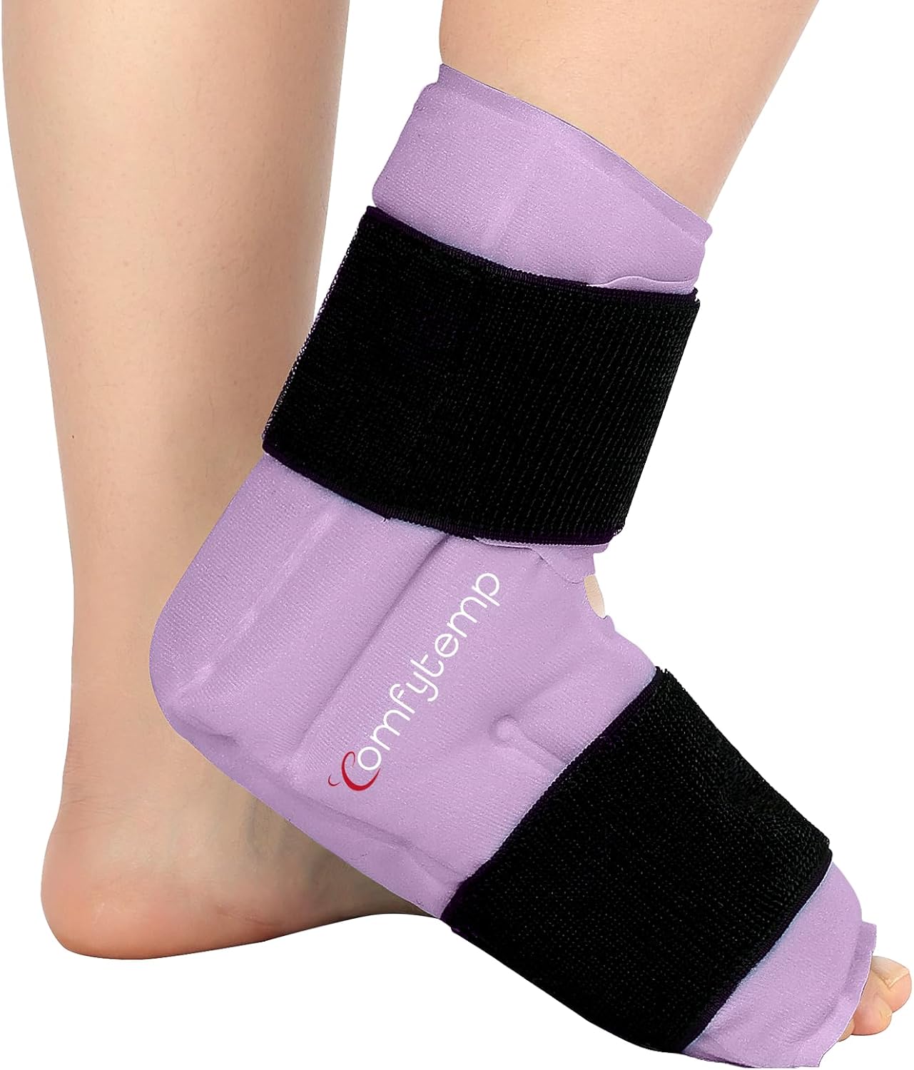 Comfytemp Ankle Foot Ice Pack Wrap for Plantar Fasciitis Relief, Ankles Brace for Sprain, Heel Spur, Swelling, Achilles Tendonitis, Cold Bag for Injuries Reusable, Hot Cold Compress, 1 Pack (Blue)