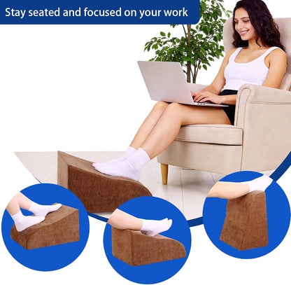 Foot Rest for Under Desk at Work, Ergonomic Under Desk Footrest with Washable Cover for Office, Home & Gaming Leg Elevation Pillow Black