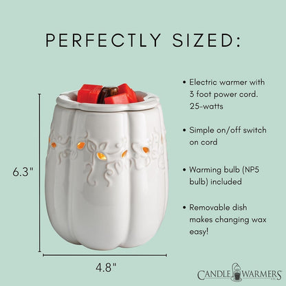 Candle Warmers ETC. Illumination Fragrance Warmer- Light-Up Warmer for Warming Scented Candle Wax Melts and Tarts or to Freshen Room, White Harmony