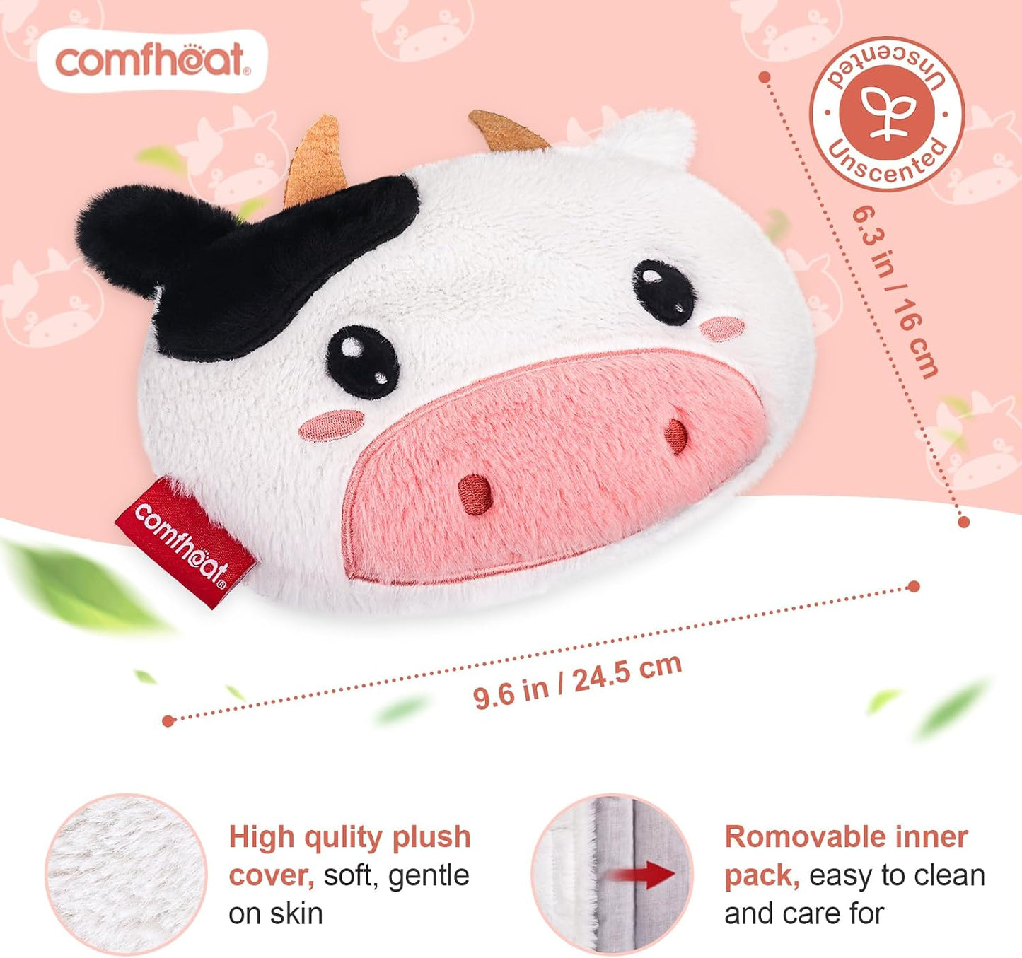 Microwave Unscented Heating Pad for Pain Relief, Moist Heat Pack Hot Compress for Period Cramps, Shoulder, Muscles, Cute Cloud Plush Heating Pad, Gift for Girl Women, with Washable Cover