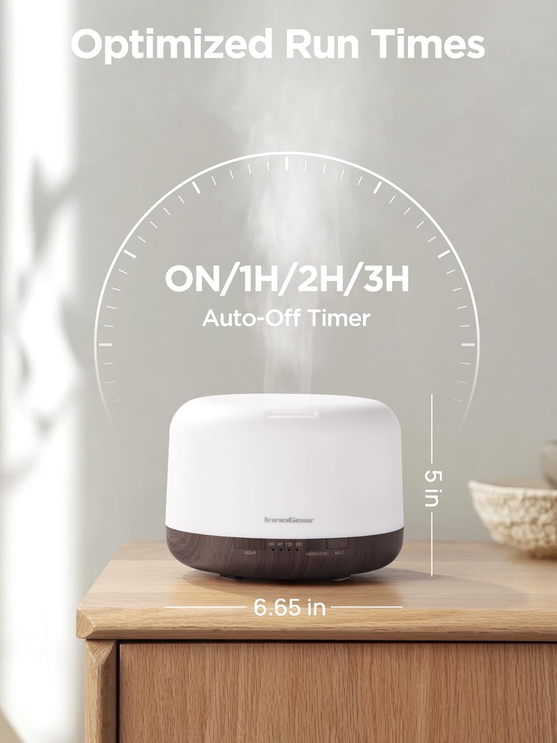 InnoGear Aromatherapy Diffuser & 10 Essential Oils Set, 500ml Essential Oil Diffuser with Remote Control Mother's Gift Ultrasonic Cool Mist Scent Humidifier Vaporizer Auto-Off Timer for Home, Yellow