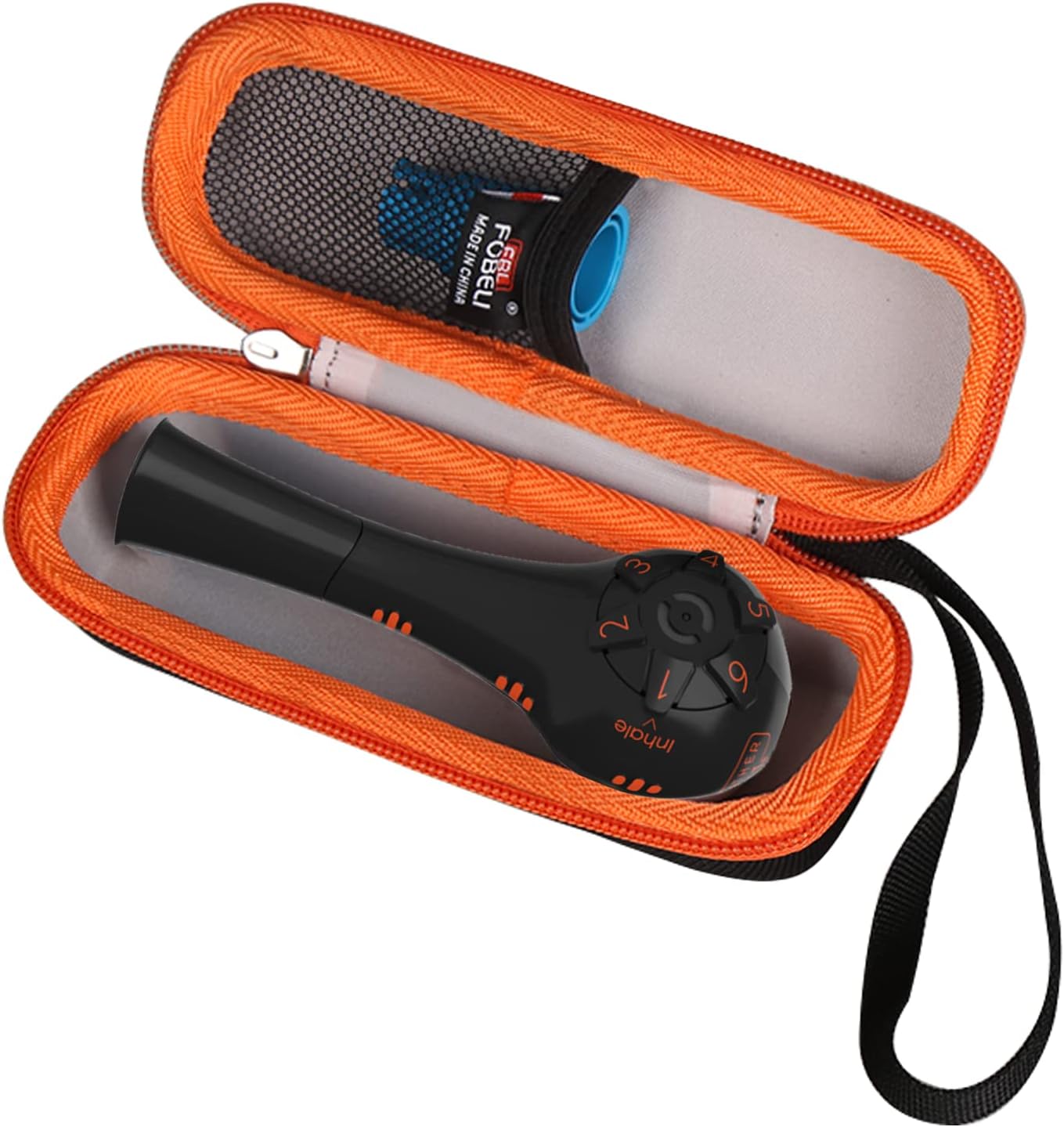 FBLFOBELI EVA Hard Carrying Case Compatible with The Breather/HETARU Natural Breathing Exercise Device, Hand-Held Inspiratory Expiratory Muscle Trainer (Blue, Case Only)