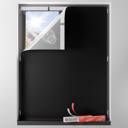 Sumobaby Blackout Curtains for Bedroom Portable 42"x60",No Drill Black Out Shades with Upgraded Hook&Loop Tapes,100% Blackout Window Cover,Thermal Insulated Blinds for Bedroom,Nursery(1 Panel,Black) - Colors A