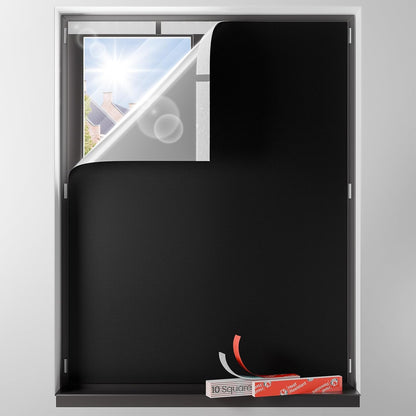 Sumobaby Blackout Curtains for Bedroom Portable 42"x60",No Drill Black Out Shades with Upgraded Hook&Loop Tapes,100% Blackout Window Cover,Thermal Insulated Blinds for Bedroom,Nursery(1 Panel,Black) - Colors H