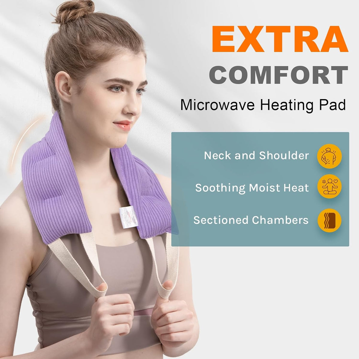 UNCN Heating Pad for Neck Shoulders & Back Microwavable Wrap Lavender Scent