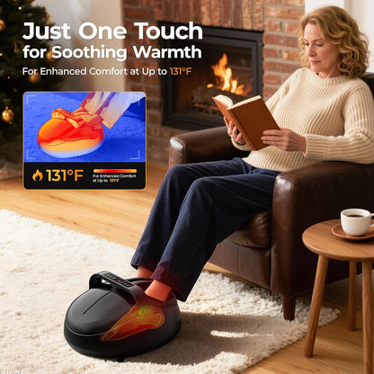 Foot Massager with Heat, 4 Modes & Vibration & Compression & Rolling for Feet Toes Relief, Electric Shiatsu Foot Massager with Remote, Fits Up to Men's Size 13, Gift for Women Men Father's Day