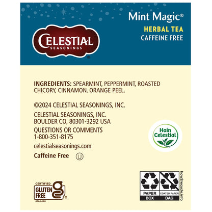 Celestial Seasonings Herbal Tea, Mint Magic,Caffeine Free, 20 tea bags (Pack of 6)