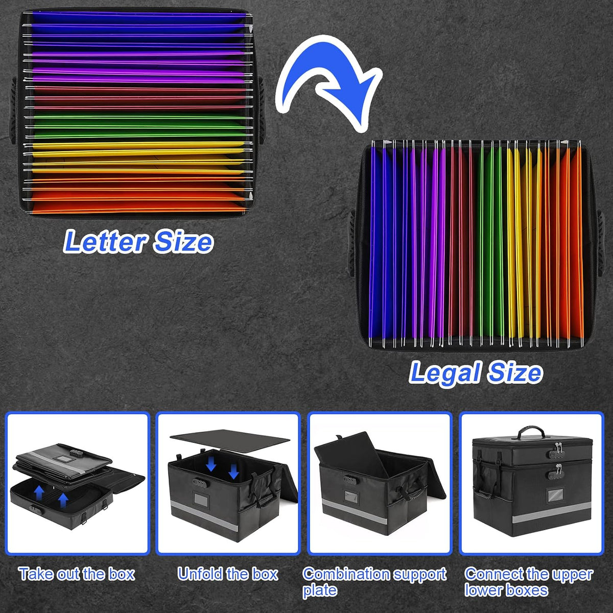 EXLIFBAG Fireproof File Organizer with Lock, 1 Layer