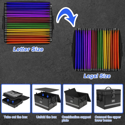 EXLIFBAG Fireproof File Organizer with Lock, 1 Layer