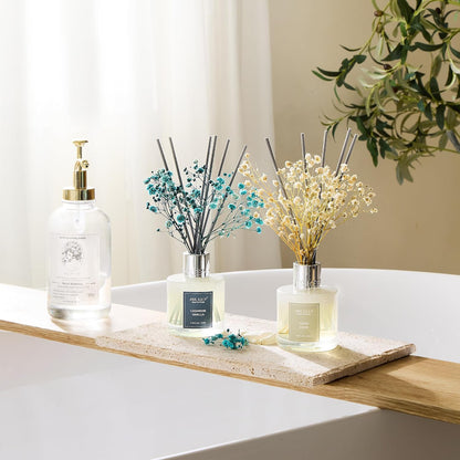 Airkeep Reed Diffuser Set,3.38 fl oz (100 ml) - Clean Linen Oil Diffusers with 8 Reed Sticks,Home Fragrance Reed Diffuser for Bathroom Shelf Decor