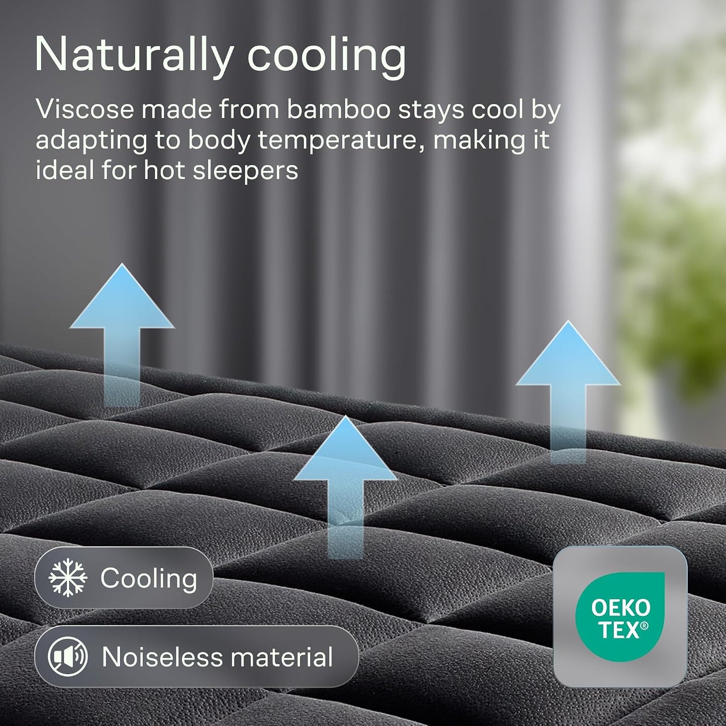 Niagara Sleep Solution Ultra Soft Queen Size Mattress Topper - Rayon Derived from Bamboo Pillow Top Mattress Pad for Back Pain Relief - Naturally Cooling for Hot Sleepers, Green