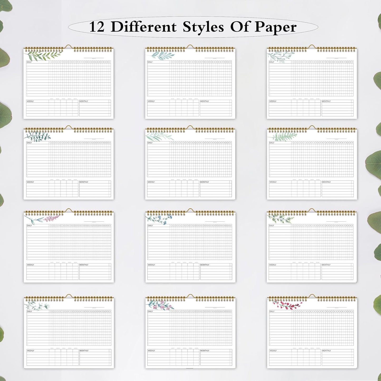 Habit Tracker Calendar，12 Monthly Habit Tracker Journal with Spiral Binding,Undated Weekly Monthly Planner to Boost Productivity&Self Improvement, 8"x10"（Green)