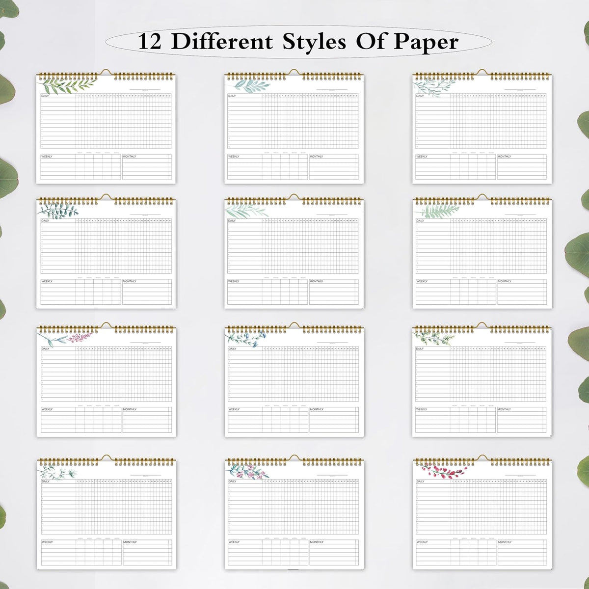 Habit Tracker Calendar Undated for Daily, Weekly & Monthly, 8" x 10" (Pink)