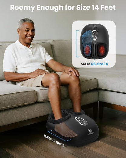 COMFIER [2026 Gift for Men,Women,Shiatsu Foot Massager with Fast Heat,Kneading Rolling Compression,Extra Vibration, FSA Eligible HSA Store, Plantar Fasciitis,Neuropathy Pain, Bigger Size 13IN