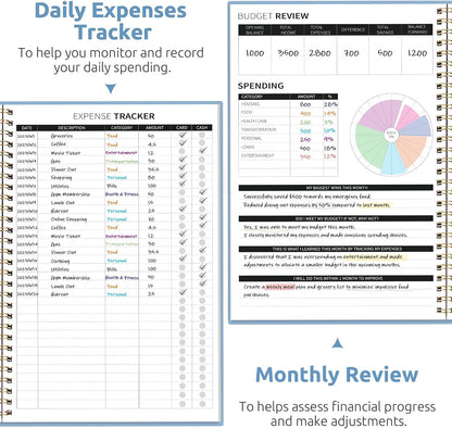 Budget Planner - Monthly Budget Book with Expense Tracker Notebook, Undated Bill Organizer & Finance Planner to Take Control of Your Money, Account Book to Manage Your Finances-Pink