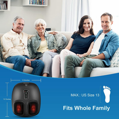 COMFIER [2026 Gift for Men,Women,Shiatsu Foot Massager with Fast Heat,Kneading Rolling Compression,Extra Vibration, FSA Eligible HSA Store, Plantar Fasciitis,Neuropathy Pain, Bigger Size 13IN