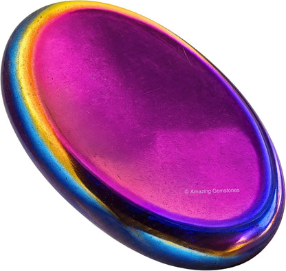 Amazing Gemstone Labradorite Thumb Worry Stone, Anxiety Stone, Healing Crystals - Piedra Crystal Fidget for Gift, Meditation, Calming, Relaxation, Stress Relief - Colors A