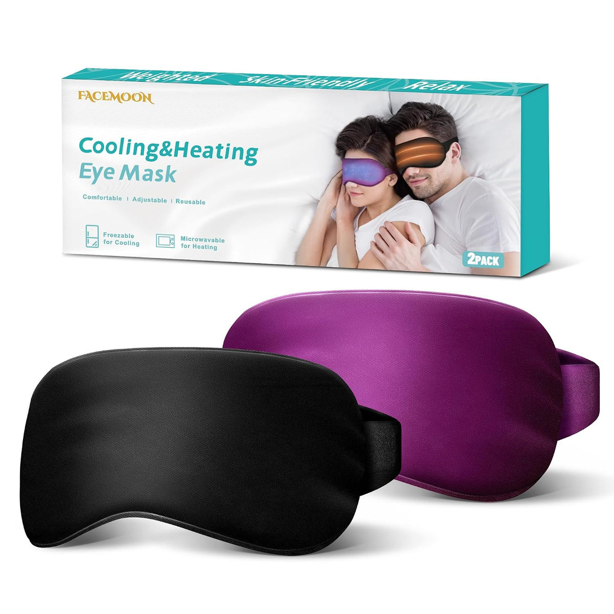 Cooling Eye Mask for Puffy Eyes: Fsa Eligible ltems Hsa, Migraines Headache Fast Relief After Surgery Care Cold Compress, Reusable Face Ice Pack Gel for Dark Circles, Gentle Weighted Sleep Mask Purple